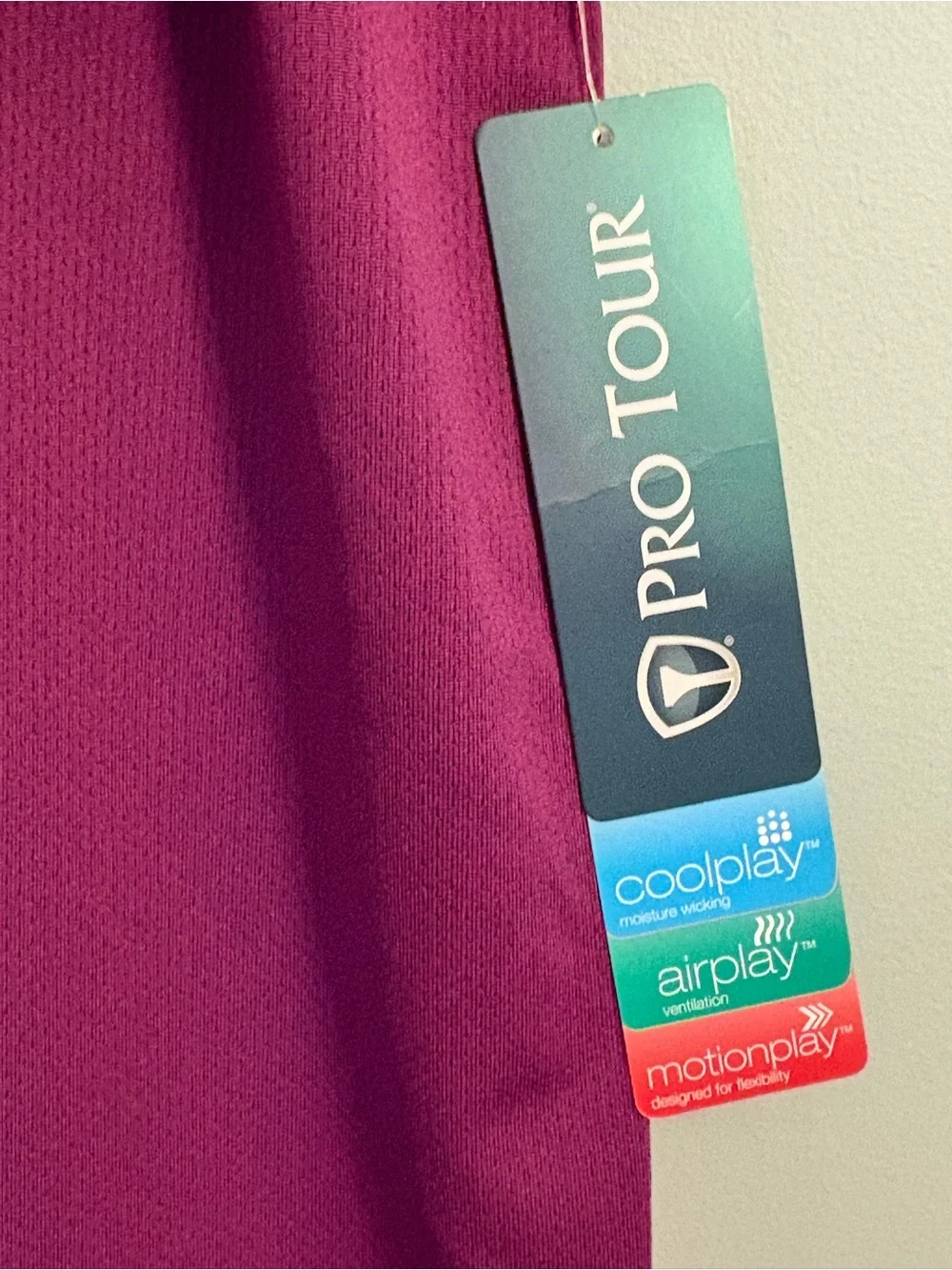 Pro Tour Airplay Men's Large Golf Polo Shirt Magenta Pink Short Sleeve